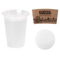 더빈썸 무지 아이스컵 410ml x 200p + 평형뚜껑 200p + 홀더 200p 세트, 1세트