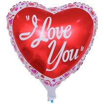 풍선팜 러브유 데코 호일 풍선 하트 45 x 48 cm, 믹스D, 45개입