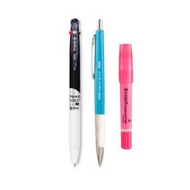 신지 학용품 트리플오 볼펜 0.5mm + 아바 삼각샤프 + 에코 젤 하이라이터 형광펜, 랜덤 발송, 2세트