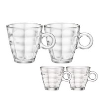 보르미올리 큐브 카푸치노잔 2p + 에스프레소잔 2p, 1세트