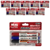 블루마토 보드마카펜 3색 세트 BMS001, 검정, 파랑, 빨강, 10세트