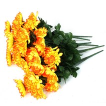 조아트 조화 성묘꽃 12대 국화 부쉬 6p, 옐로우오렌지