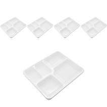 도나앤데코 안나 직사각 1100ml 다섯칸 일회용 도시락 화이트, 1개입, 5개