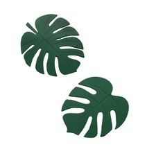 르리에 실리콘 나뭇잎 냄비받침 A형 + B형, 그린, 1세트