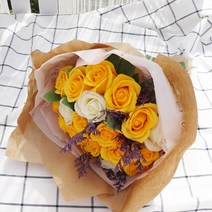블뤼엔 비누꽃 20송이 장미꽃다발, 옐로우