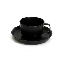 코스타베르데 노르디카 컵 320ml + 소서 17cm, 블랙, 1세트