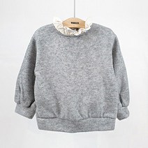 위시키즈 여아용 프릴 배색 니트 맨투맨