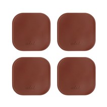 에이드엘 스퀘어 실리콘 컵받침 4p, 초코브라운