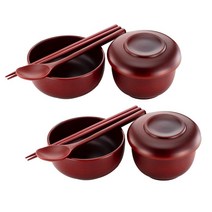 남원목기 춘향골 오리목 주발 2세트 8p, 혼합색상, 밥그릇 2p + 밥그릇 뚜껑 2p + 국그릇 2p + 수저 2p