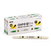 자바펜 OHP 수성사인펜 MF, 초록, 24개
