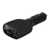 퀵핀 LED 듀얼 퀵차지3.0 고속 차량용충전기, BCH-50Q, 올블랙