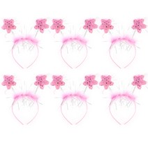 스프링 별 머리띠, 핑크, 6개