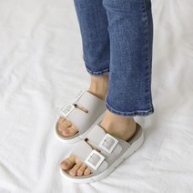 슈벨 여성용 이중쿠션 와플레 버클 슬리퍼