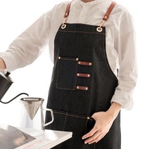 칼딘 스타일 데님 포켓 앞치마 DPA-03, 블랙 데님, 1개
