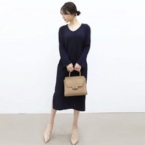 마마누리 슬림핏 브이넥 임산부 원피스 T818