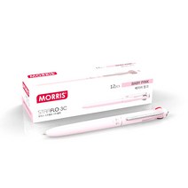 모리스 스타플로 3C볼펜 단품, 베이비핑크, 12개