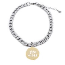 펫츠룩 써지컬 반려동물 체인A 원형 길냥이아니에요, 골드