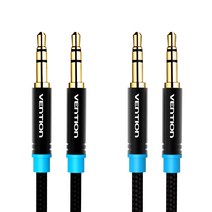 벤션 무산소 순동 3.5mm 스테레오 고급형 AUX 케이블 1m x 2p, 혼합색상