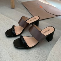 스터드 시크 힐 슬리퍼 7cm