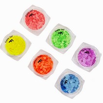 형광 네일 글리터 6종, 하트, 1세트