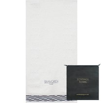 송월타월 샤보렌모던블럭 바스 타월 450g 30수 코마사 + 파우치 세트, 타월(아이보리), 파우치(블랙), 1세트