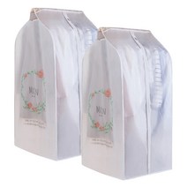 마켓피오 북유럽 옷먼지 방지 부직포 옷커버 꽃 L, 1개입, 2개