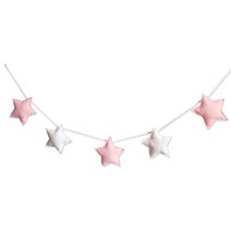 입체 패브릭 별 가랜드 세트, 핑크