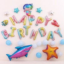 마켓감성 레인보우 생일파티 풍선세트, 타입3, 1세트