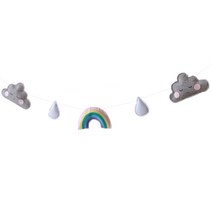PARTYDECO 무지개 구름 가랜드, 그레이