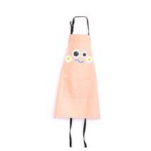 마켓A 페이스프린팅 코튼 앞치마 대형, 핑크, 1개