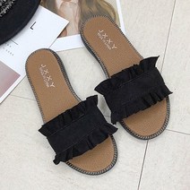 스웨이드 레이스 포인트 공주공주 슬리퍼