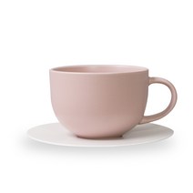 보울보울 볼볼홈파티 시리얼 라떼머그 450ml + 소서, 파우더핑크(머그), 밀크화이트(소서), 1세트