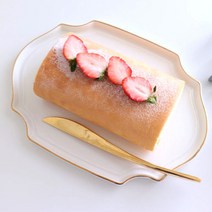 코지 골드라인 타원 접시, 화이트