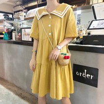 올나인 빅 스퀘어 카라 원피스