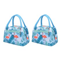 알럽홈 트로피컬프린팅 방수 보온보냉가방 2p, 플라밍고