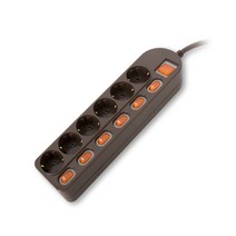 파워존 메인개별 컬러 멀티탭 6구 16A 브라운, 1.5m, 1개