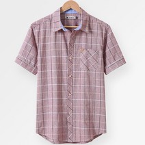 단군 남성용 포켓 포인트 체크 반팔 셔츠