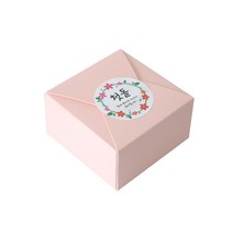 레이스 포장 박스 100p + 첫돌 스티커 화관 100p 세트, 박스(핑크), 스티커(혼합색상), 1세트