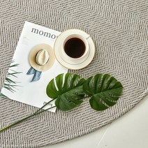 이니띠움 소피아 헤링본 자가드 사이잘룩 러그 원형