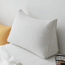 베딩라인 등받이 삼각 등쿠션 모던체크, 아이보리