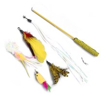 파스텔펫 옐로봉 깃털 고양이 장난감 6종 세트, 믹스, 1세트