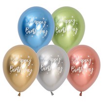 셈퍼텍스 리플렉스 생일 5색혼합 인쇄풍선 30cm, 랜덤발송, 25개