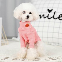 파스텔펫 반려동물 프루츠 포인트 목폴라 티셔츠, 핑크