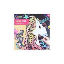 해피플레이 에비니어 스크래치 페이퍼 그림 DIY 마법의 유니콘 4종, 혼합색상