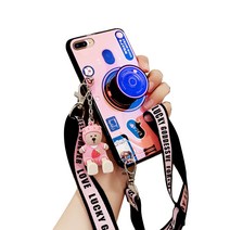 귀여운 캐릭터 카메라 키링 스트랩 실리콘 젤리 휴대폰 케이스