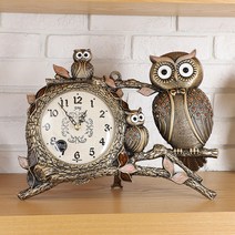 브티스 엔틱 부엉이 탁상시계, 골드