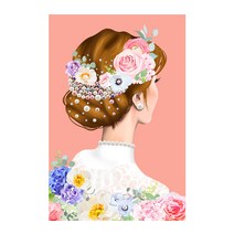 케이엠엘리 3D 화관을 쓴 여인2 AB사각 보석십자수 DIY 키트 40 x 60 cm, 혼합색상, 1세트