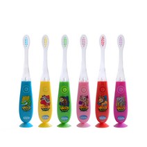 비브라이트 LED불빛 타이머 유아칫솔 정글친구 6종세트, 혼합색상, 1세트