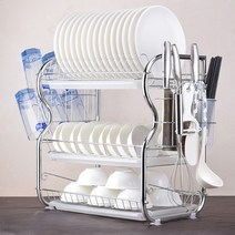GUNU 다용도 식기건조대 3단 + 컵홀더 1p, 화이트