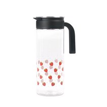 핫콤 트라이탄 스텐 냉장고 물병, 블랙 + 딸기, 1800ml